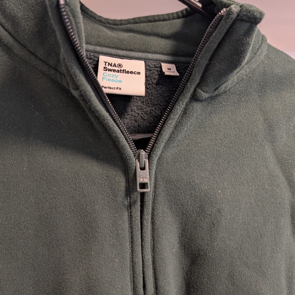 TNA Dark Green Cropped Sweatshirt - Picture 3 of 4